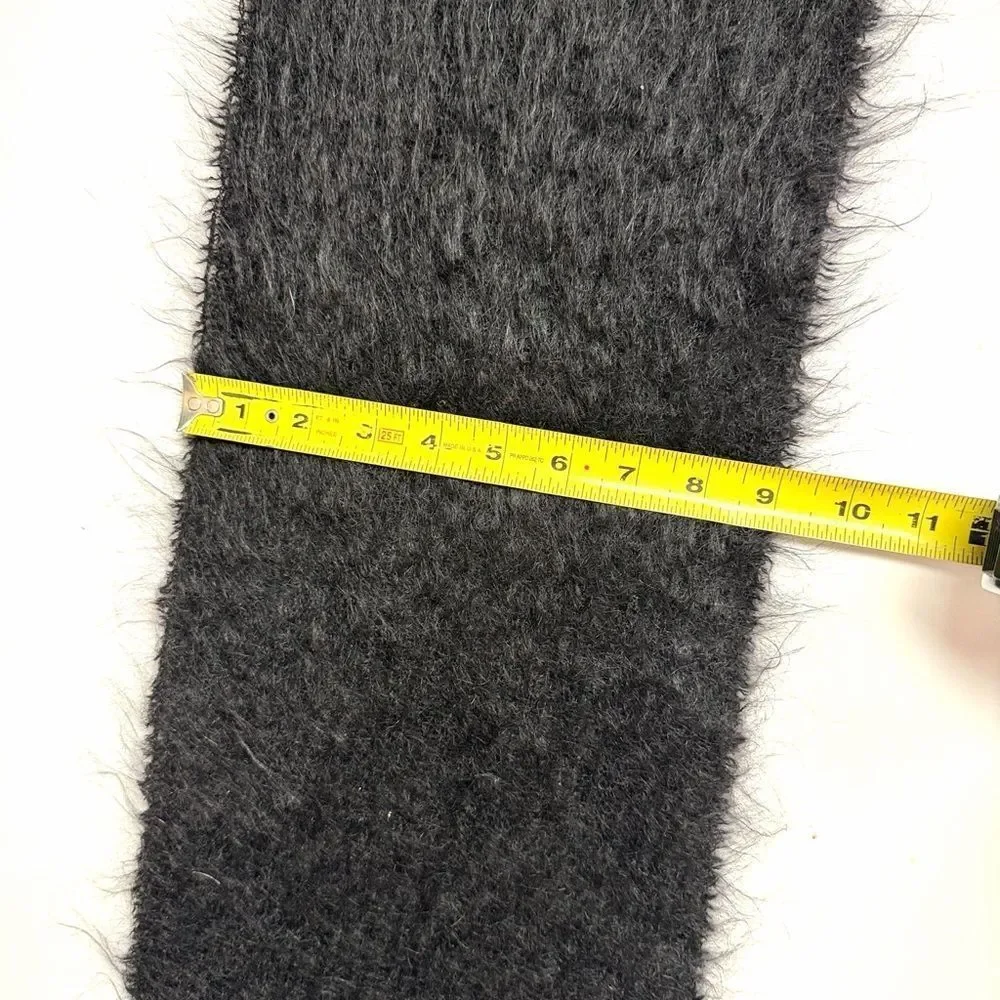 Vintage Black Mohair Wool Scarf Men's Women's Made in Great Britain 9x52